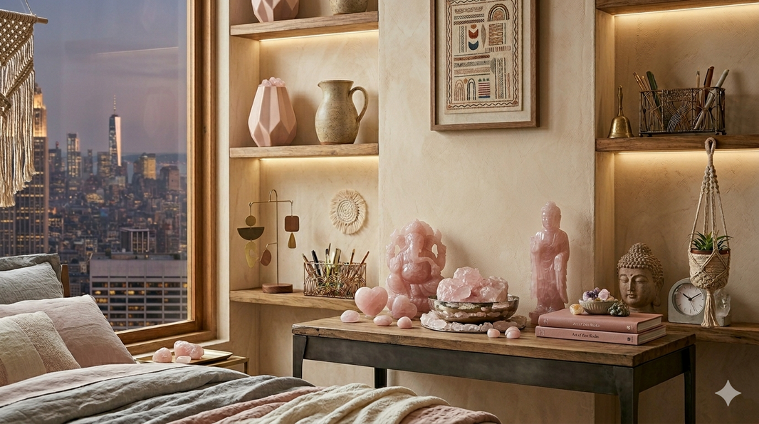 Rose Quartz Placement in Bedroom