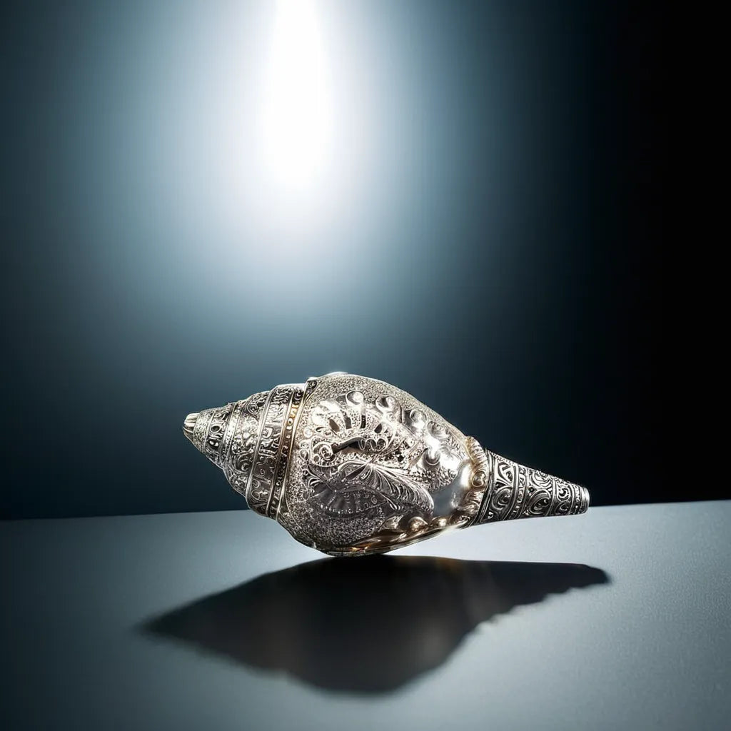 silver plated conch shankh