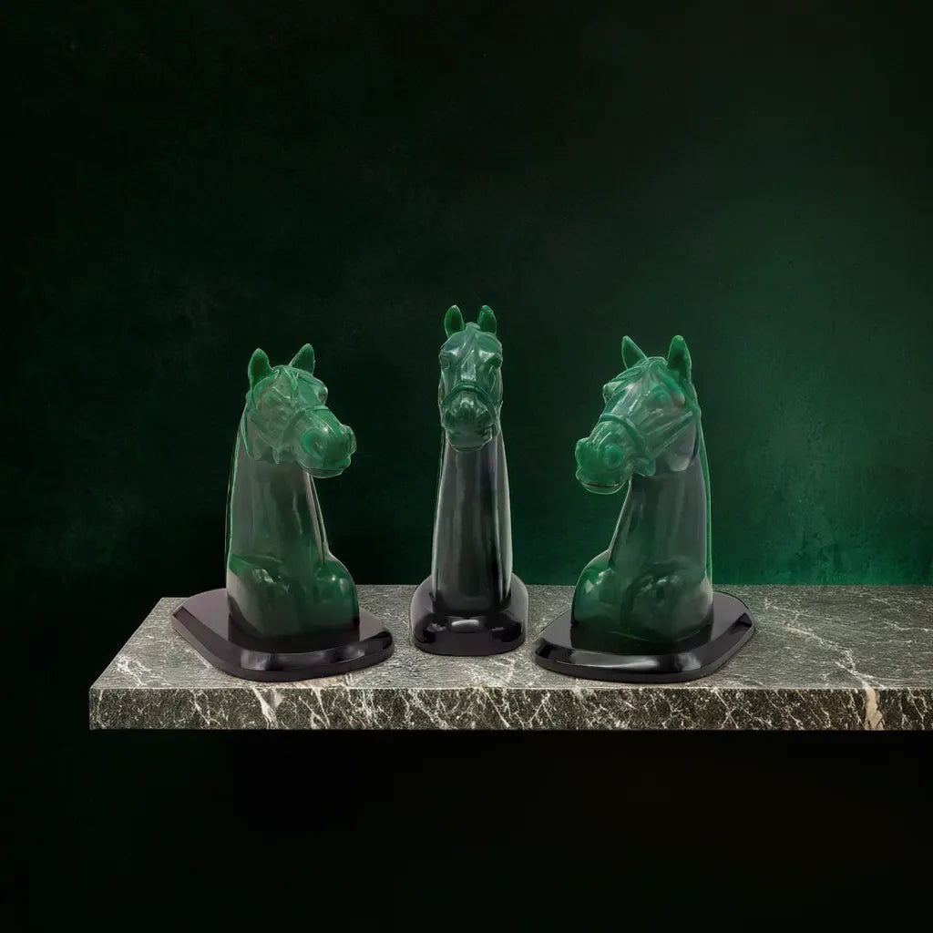 green aventurine horses