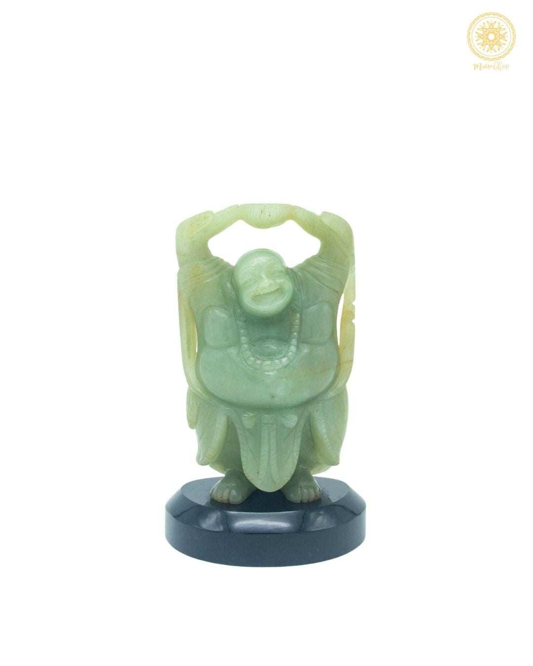 Hand Carved Green Aventurine Happy Laughing Buddha Statue