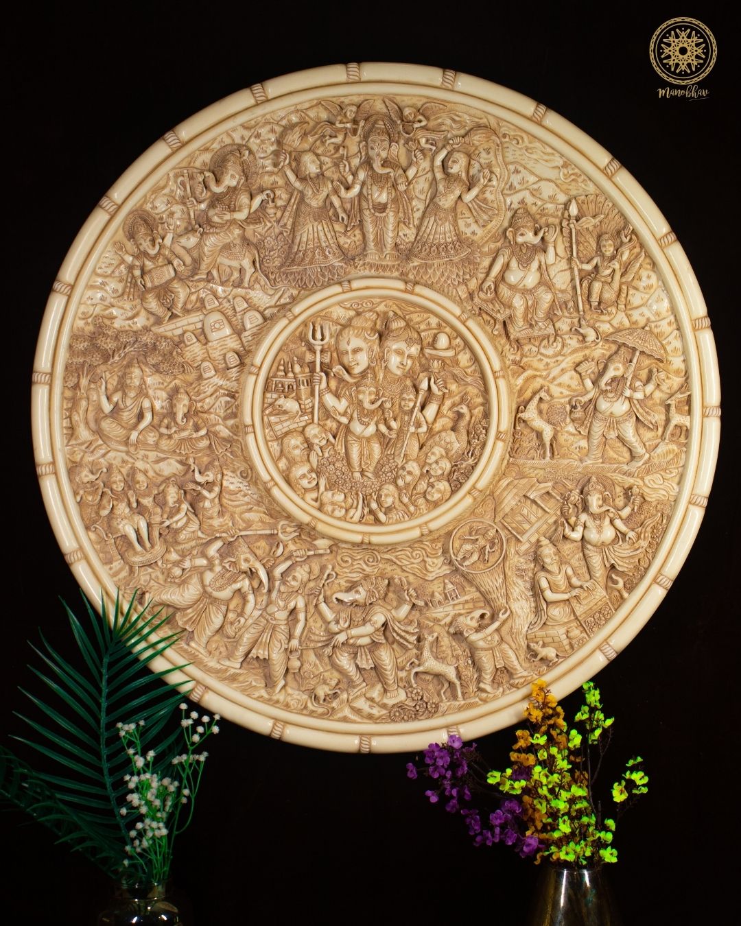 30-inch-large-ganesh-leela-wall-hanging-frame-handcrafted-resin-art