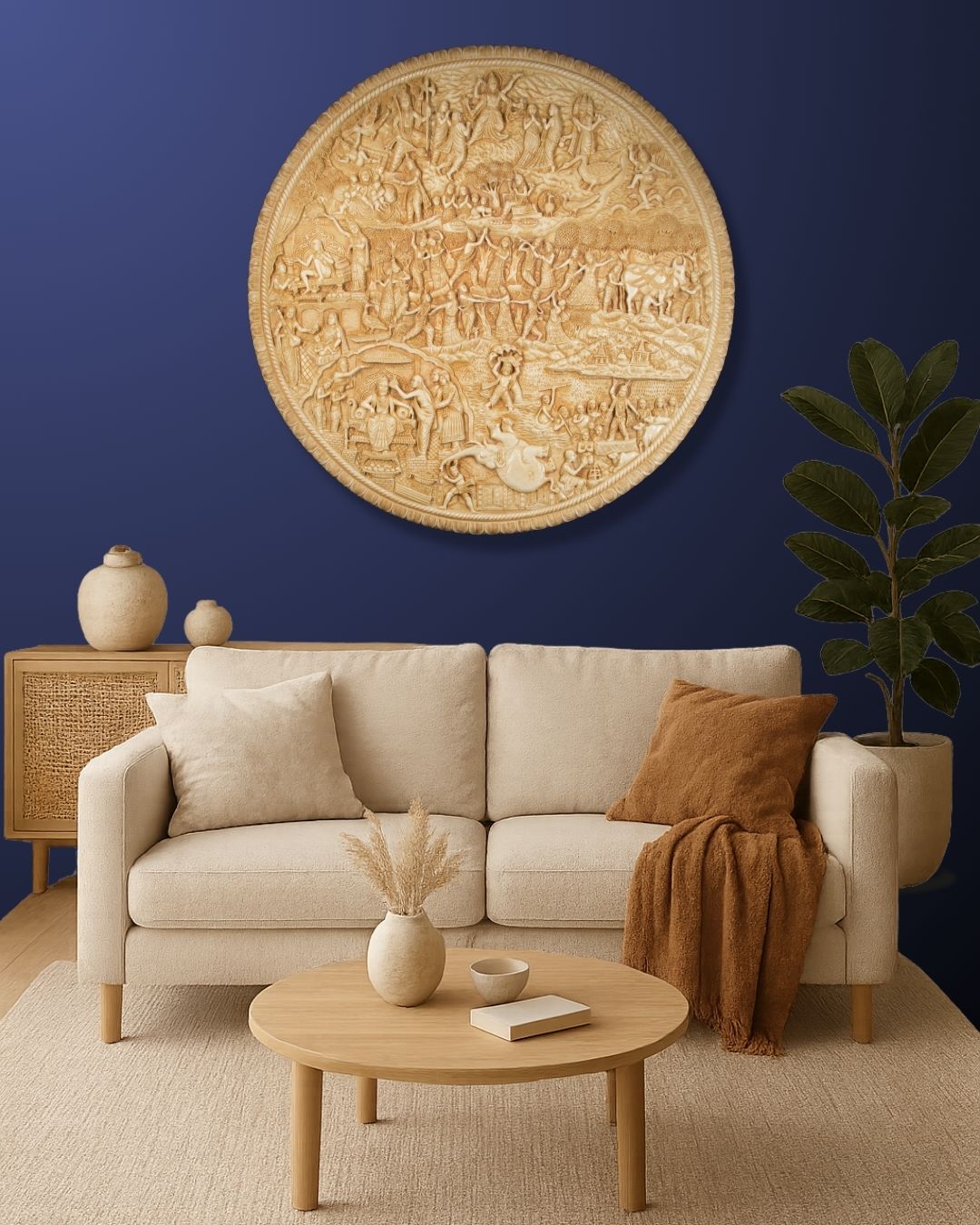 Large Krishna Leela Wall Hanging Frame | Divine Home Decor