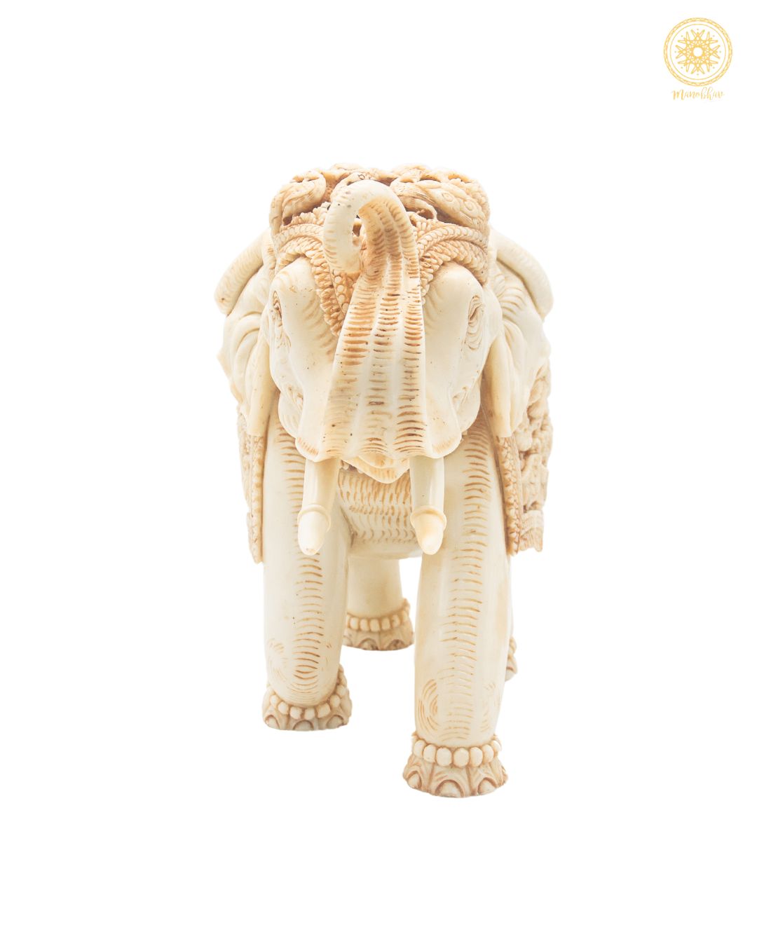 Hand Carved Resin Elephant Sculpture | Decorative Figurine For Gift