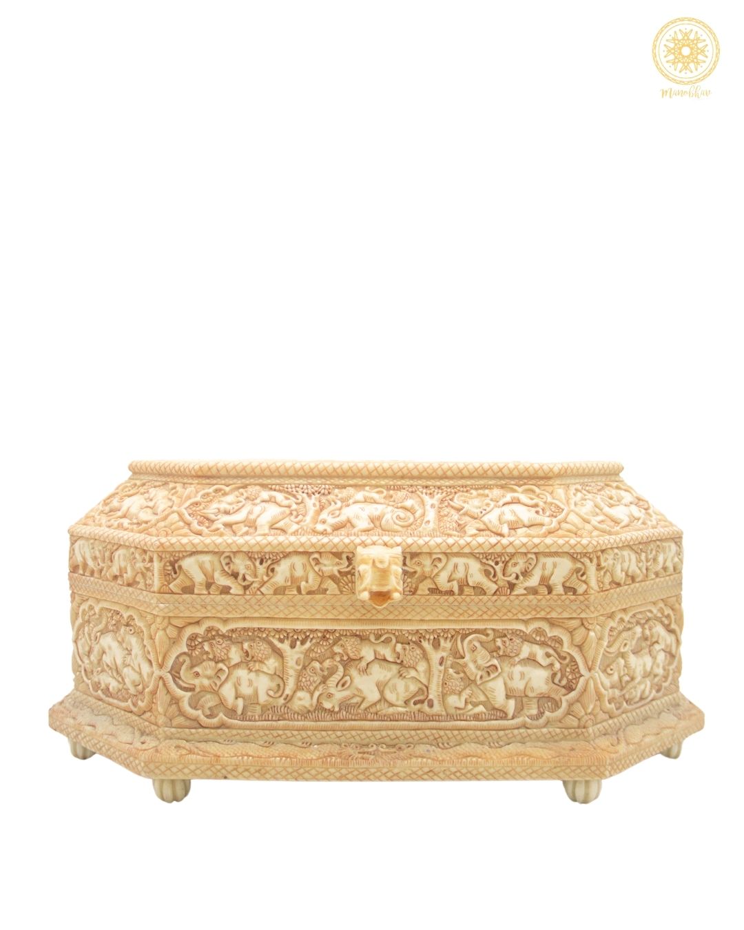 Elephant Themed Jewelry Storage Box | Handmade Octagonal Casket