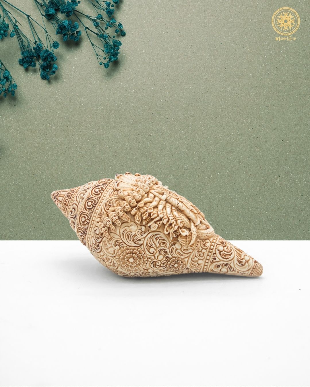 Handcrafted Resin Vishnu Conch Shell | Shankh