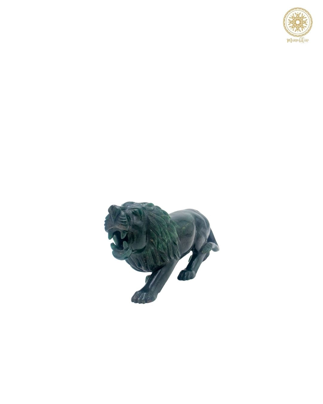 Handcarved Green Aventurine Lion Statue for Courage and Protection