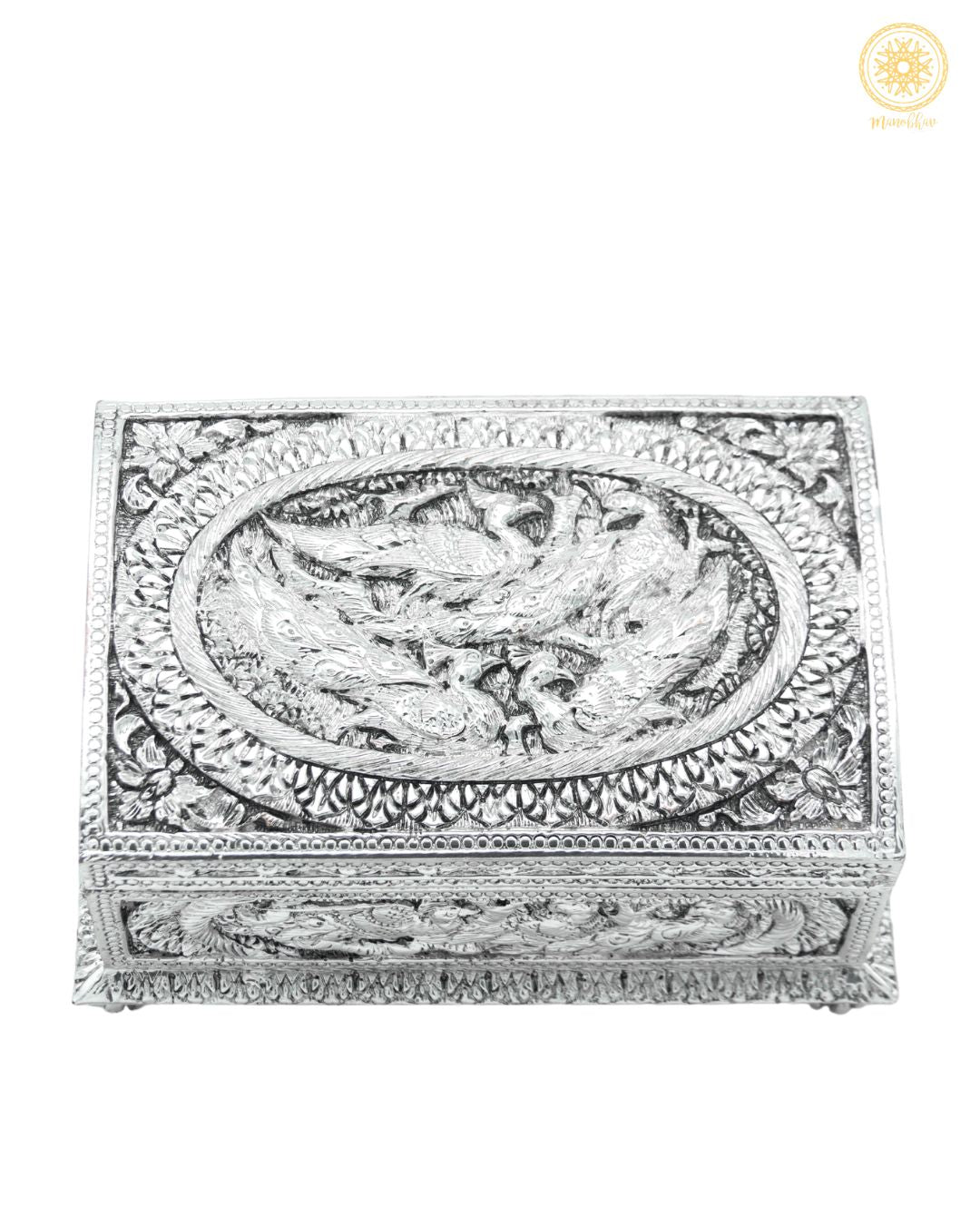 Premium Silver Plated Jewelry Organizer Box | Handcrafted Resin Box