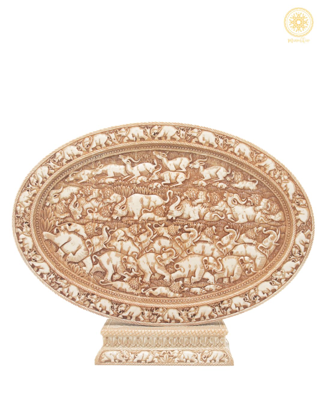 Hand Carved Wildlife Themed Decorative Centerpiece | Living Room Decor