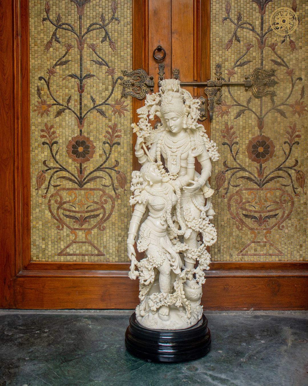 Handcrafted Marble Dust Radha Krishna Idol | Divine Statue for Home Decor & Puja