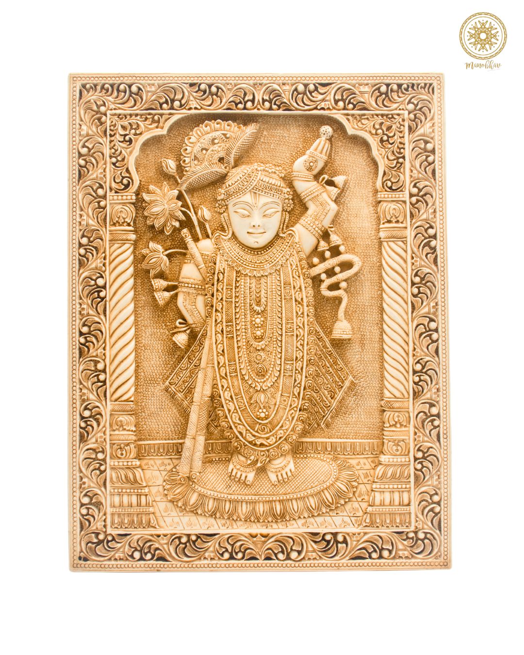 Handcrafted Shreenath Ji Wall Hanging Frame | Divine Home Decor for Pooja Room and Office