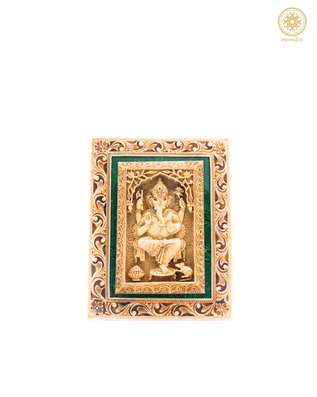 Hand Carved Lord Ganesha Wall Hanging Frame | Wall Decor for Home