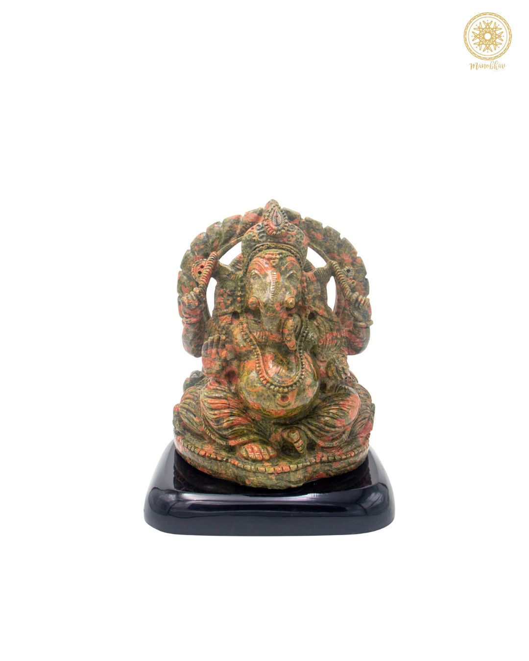 Unakite Sitting Ganesha Multicolor Statue for Growth and Harmony