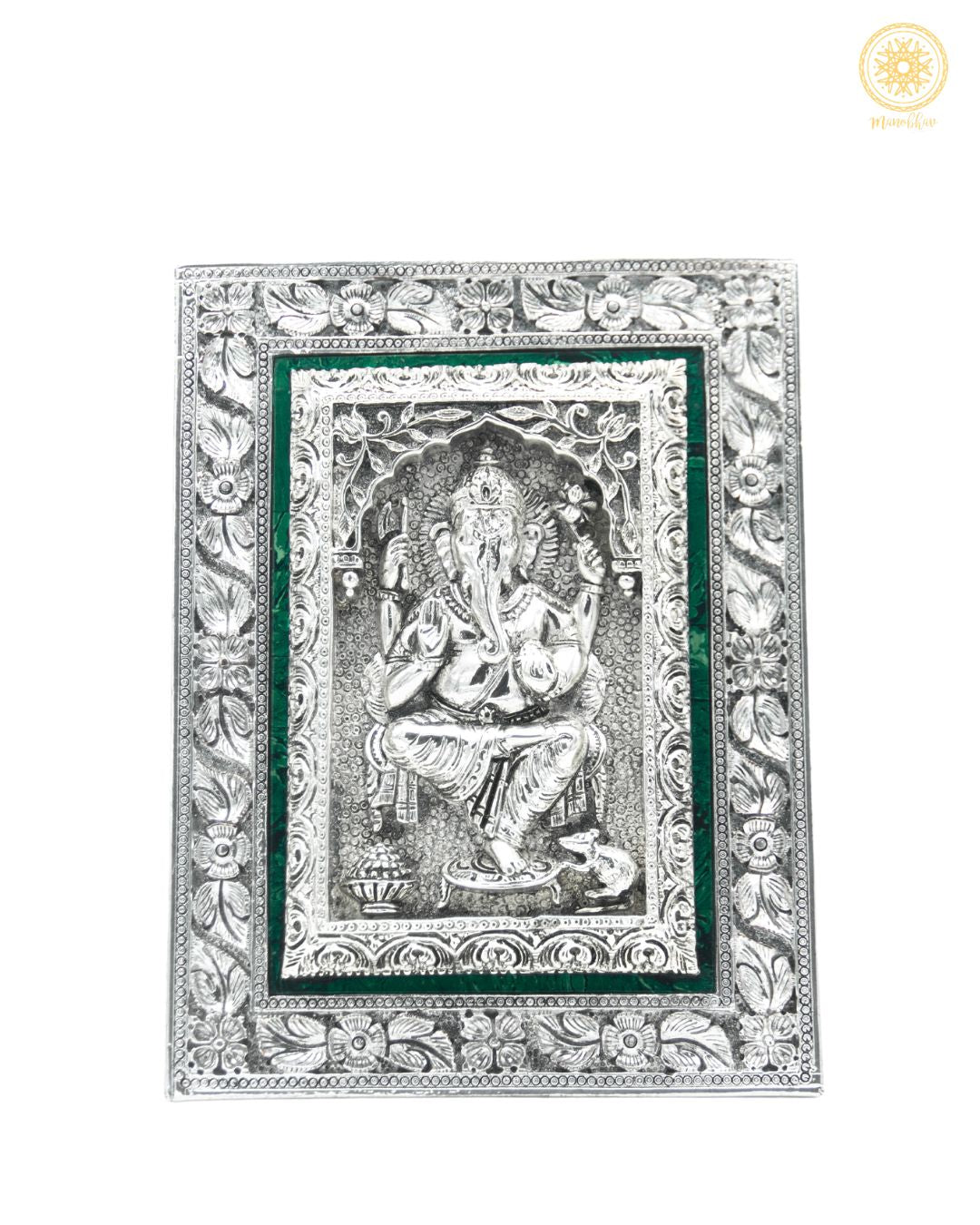 Hand Crafted Ganesha Frame | Silver Plated Tabletop