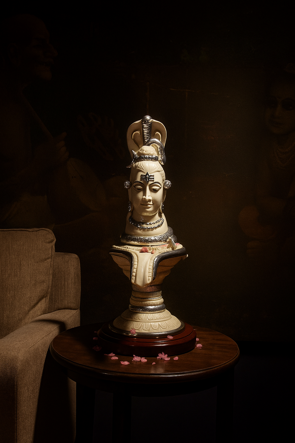 Hand Carved Resin Shiva Idol for Home | Spiritual Shiva Linga Statue