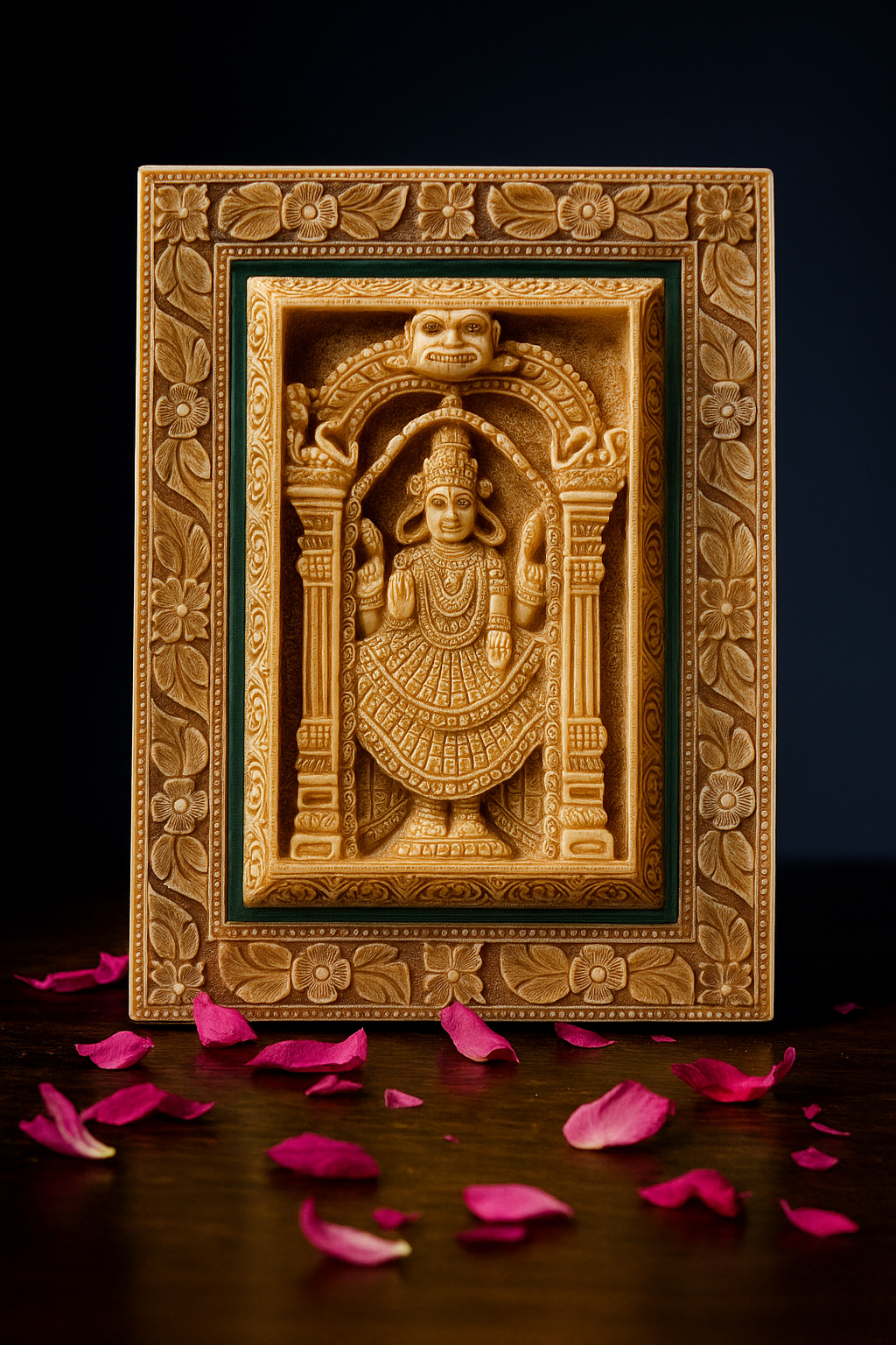 Hand Carved Padmavathi Wall Hanging Frame Art for Home or Office