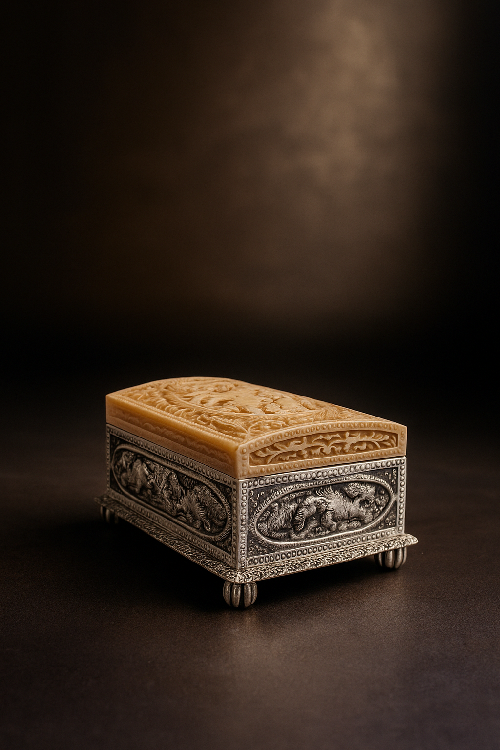 Luxurious Hand-Carved Jewelry Organizer | Vintage Storage Box for Keepsakes