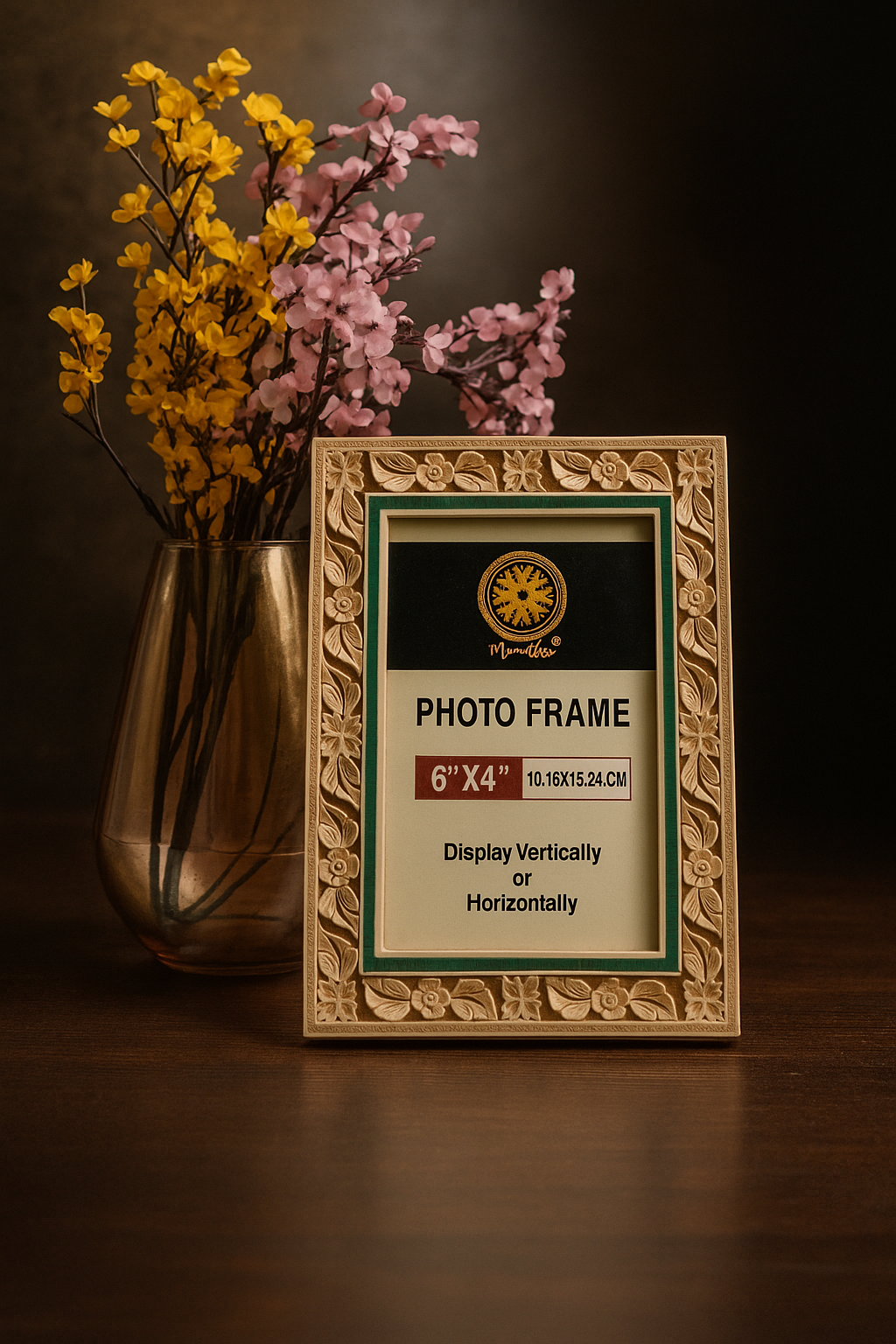 Handcrafted Resin Art Photo Frame Stand | French Ivory Picture Frame