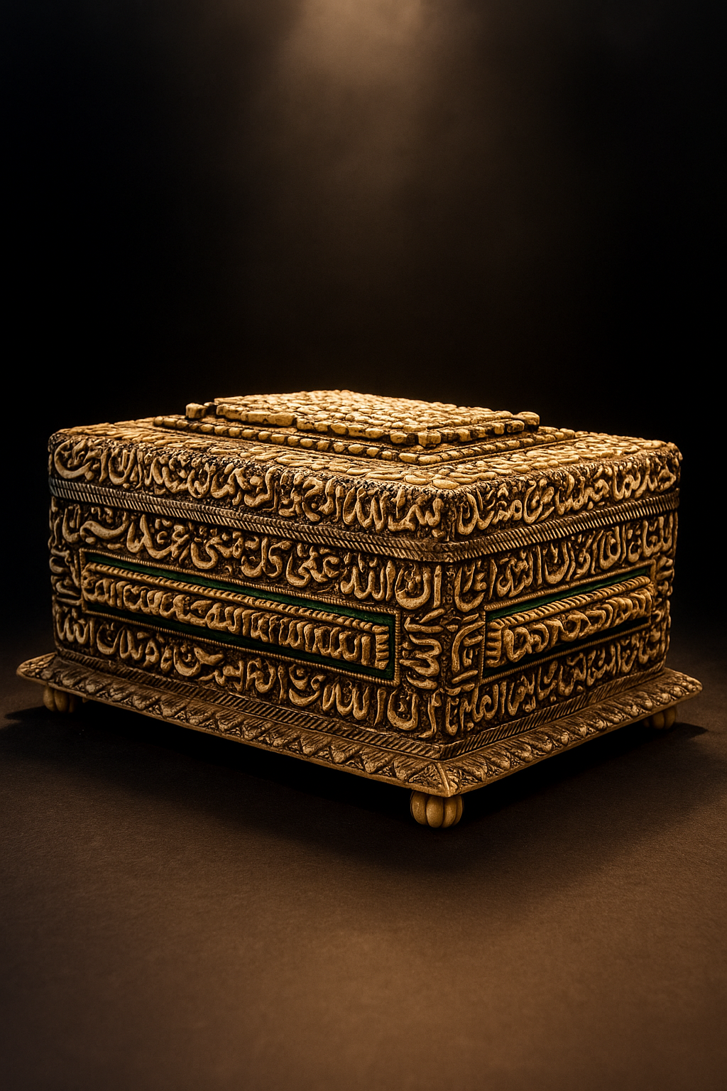 Unique Hand Carved Jewelry Organizer  Box with Arabic Calligraphy