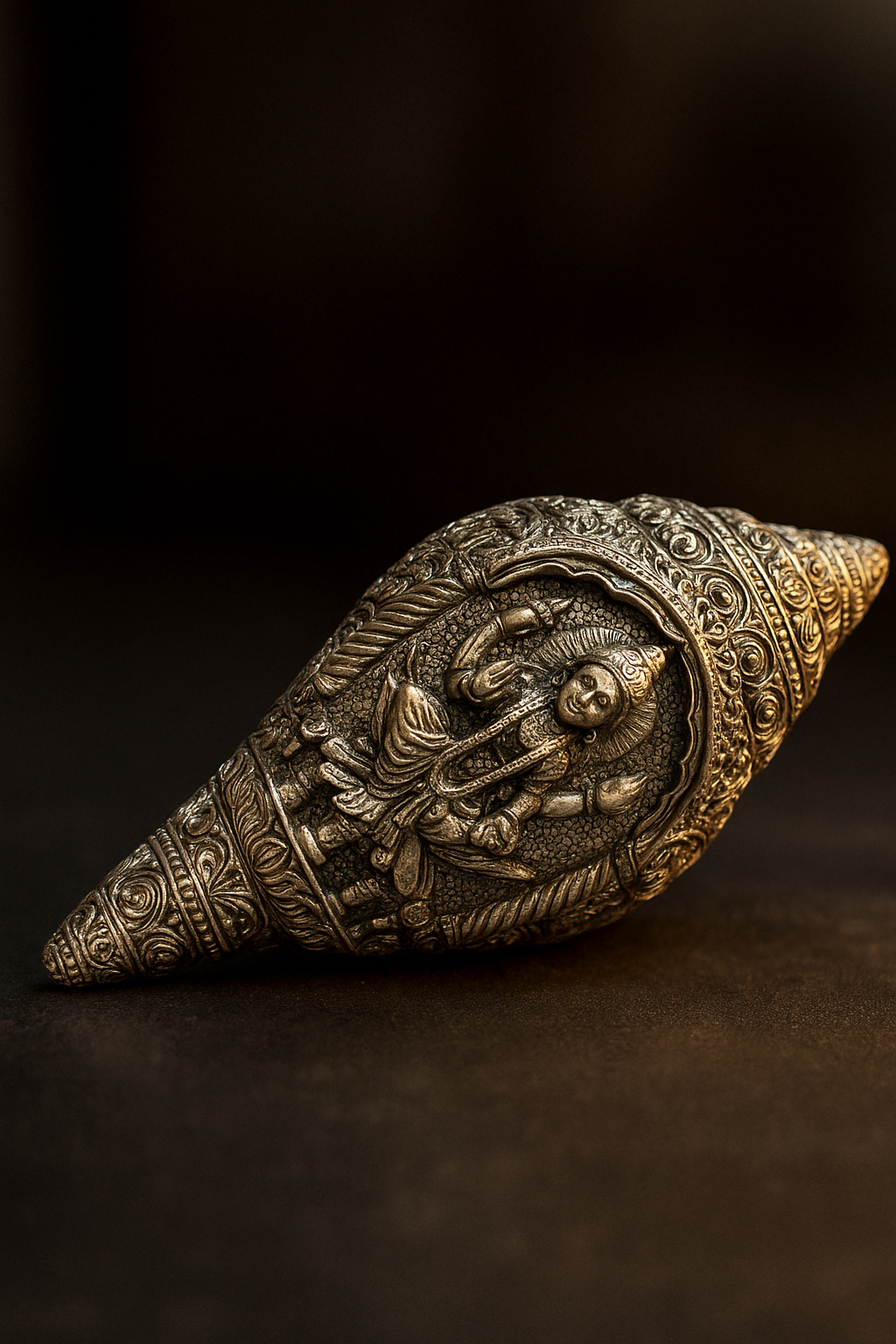 Handcrafted Silver plated Laxmi Conch Shell | Shankh