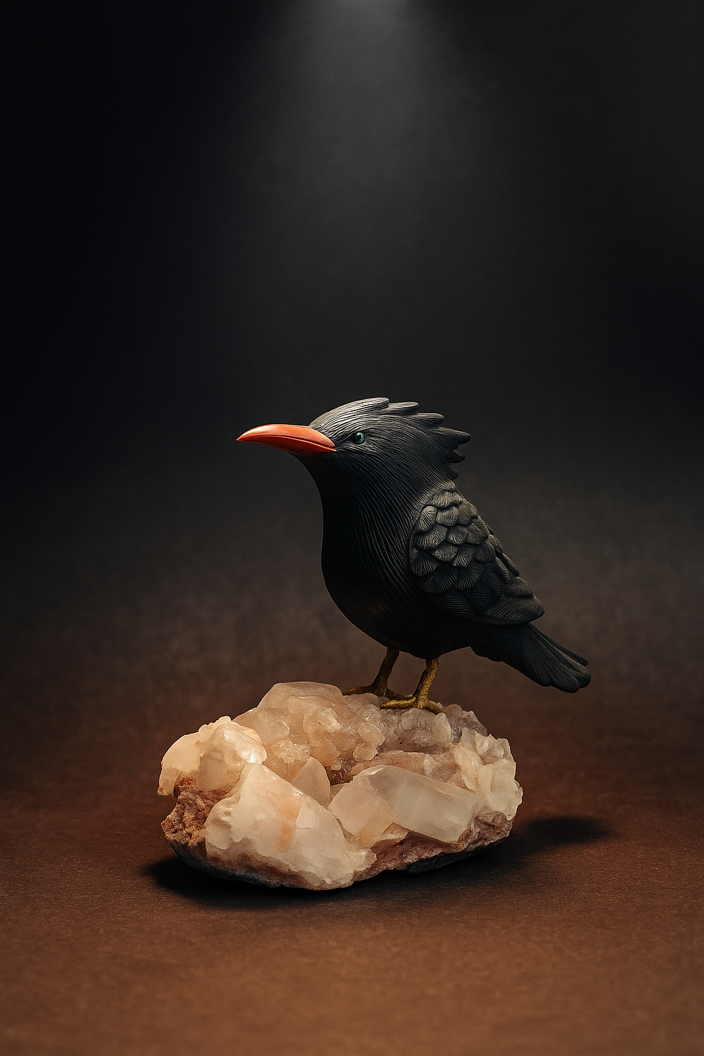 Hand-Carved Bird Figurine for Home Decor | Kasauti Sparrow Showpiece