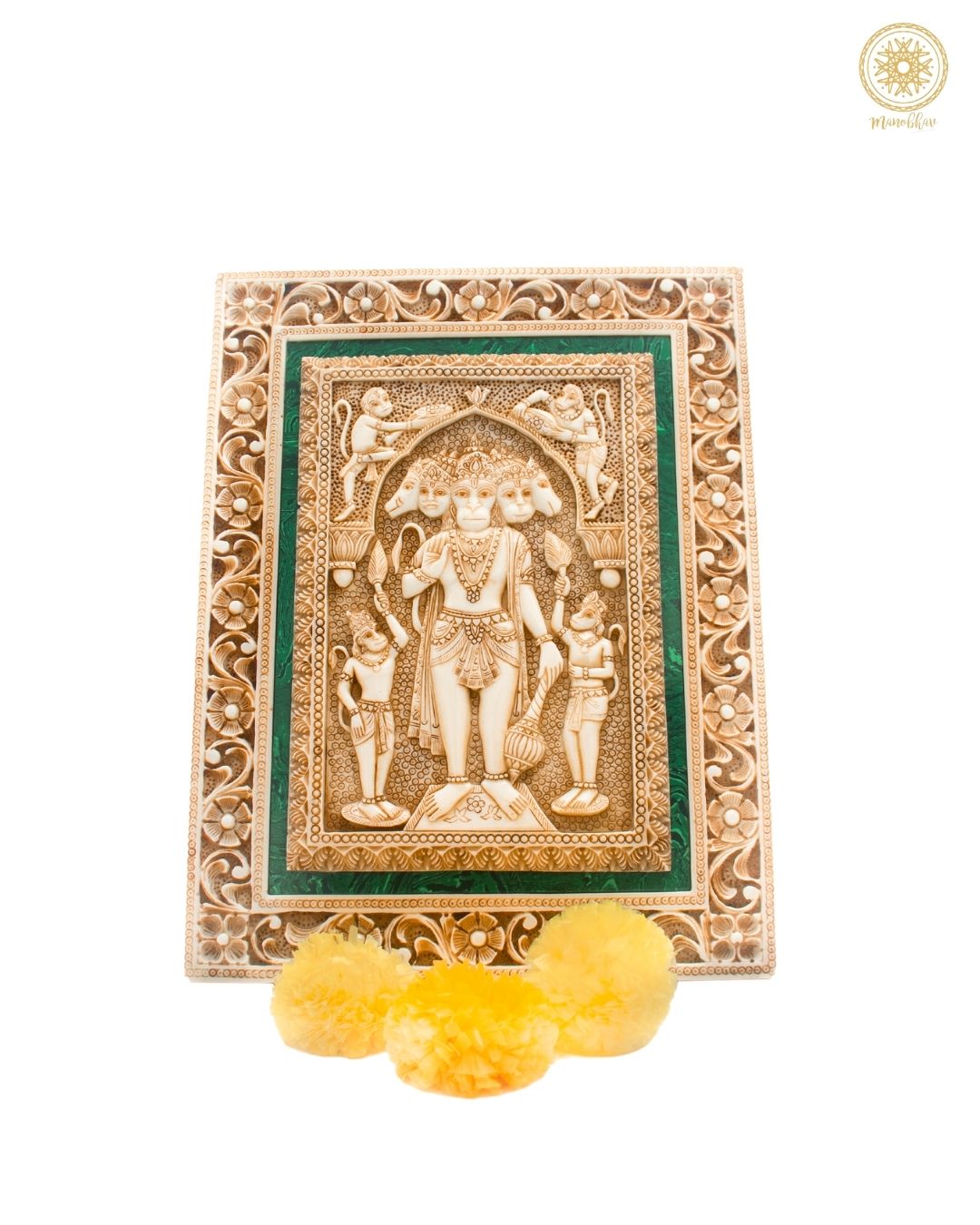 Hand Carved Hanuman Ji Wall Hanging Frame | Decorative Wall Art for Home Gallery