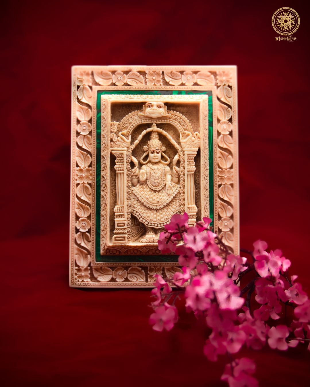 Hand Carved Padmavathi Wall Hanging Frame Art for Home or Office