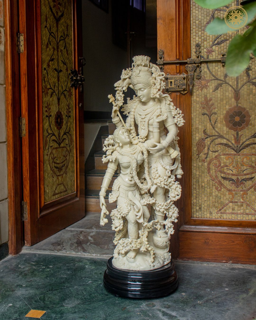 Handcrafted Marble Dust Radha Krishna Idol | Divine Statue for Home Decor & Puja