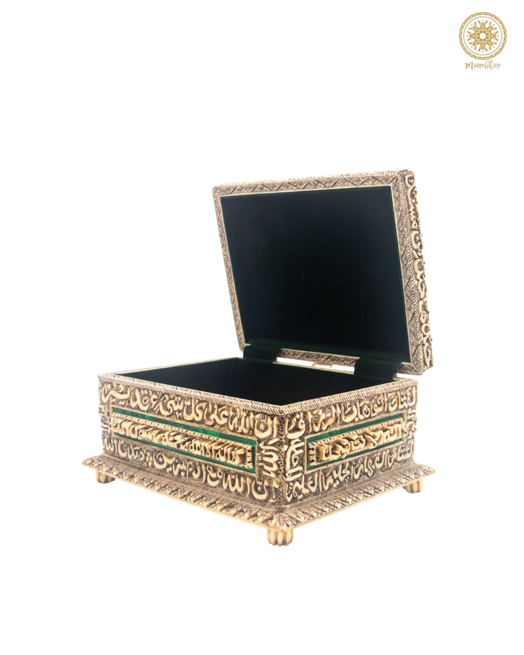 Unique Hand Carved Jewelry Organizer  Box with Arabic Calligraphy
