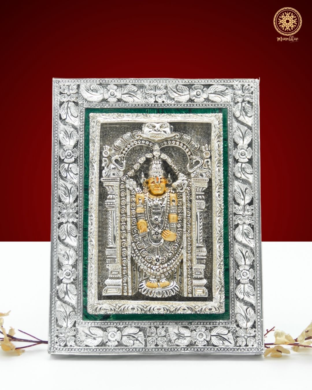 Hand carved Tirupati Balaji Frame with Gold Leaf | Tabletop