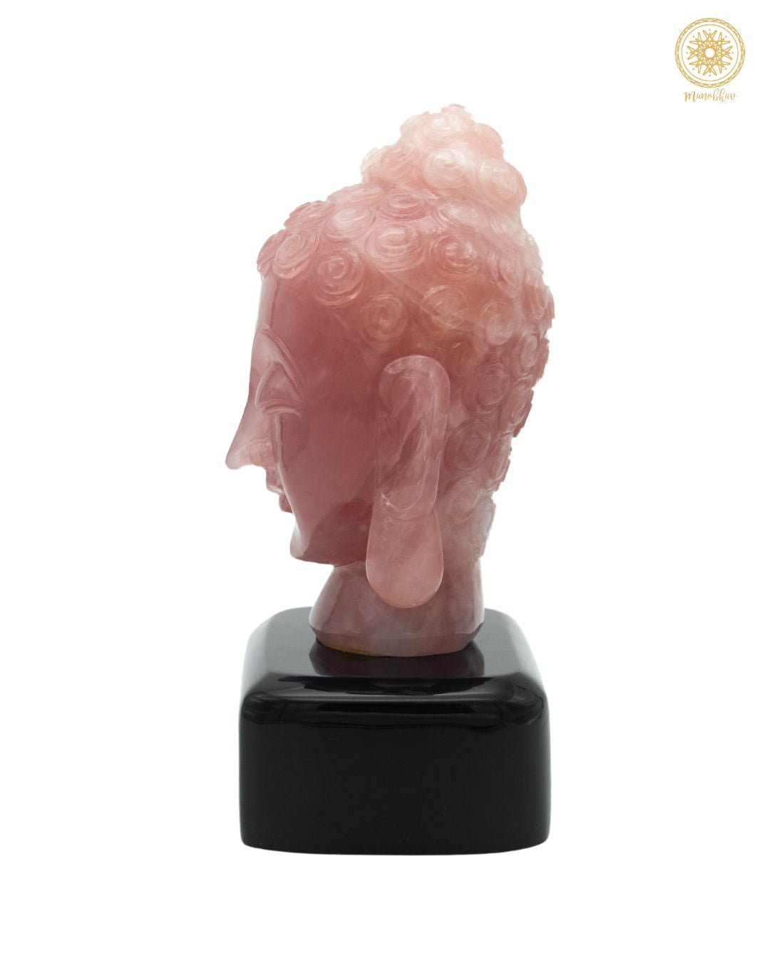 Natural Rose Quartz Buddha Statue | Hand Carved Gemstone Tabletop