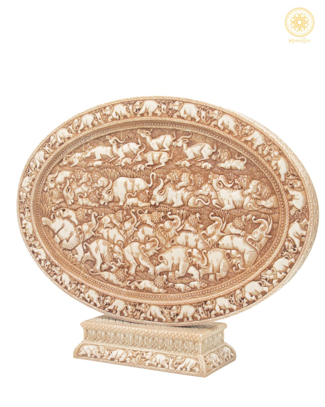 Hand Carved Wildlife Themed Decorative Centerpiece | Living Room Decor