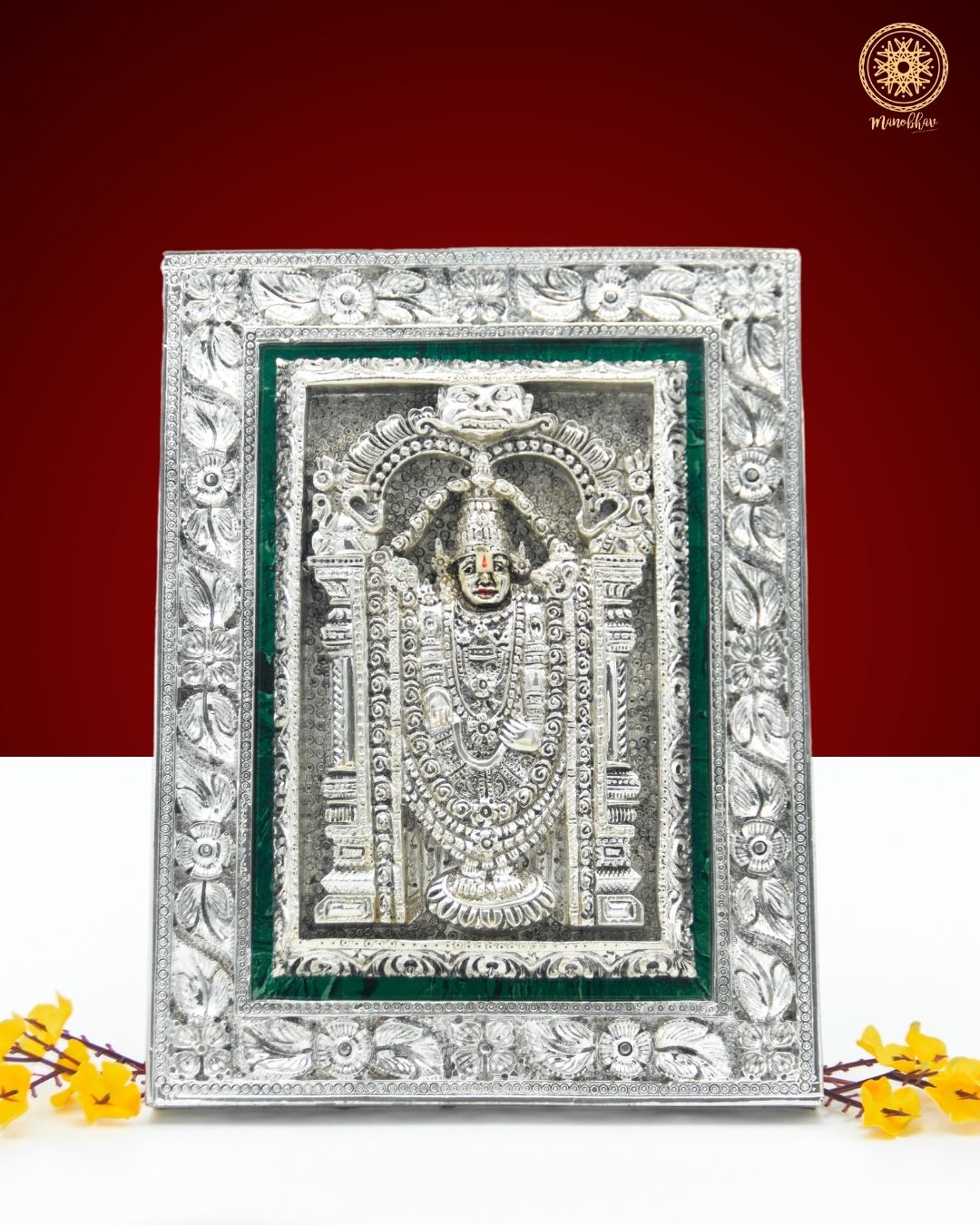 Hand carved Tirupati Balaji Frame | Silver Plated Tabletop
