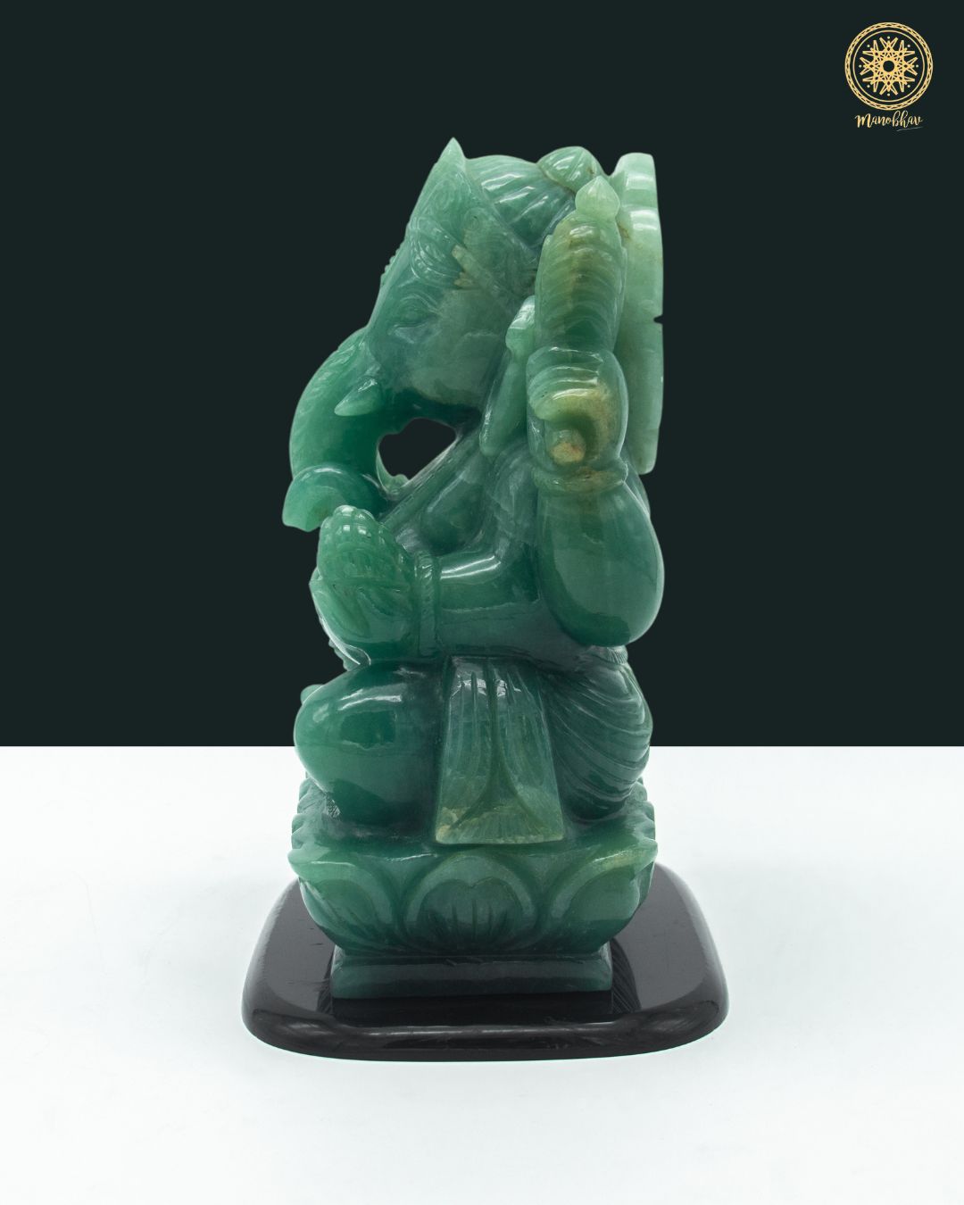 Handcrafted Green Aventurine Lord Ganesha Idol | Gemstone Statue
