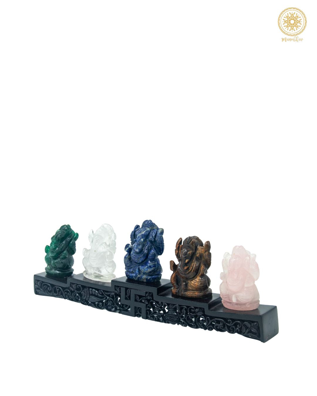 Handcarved Gemstone Ganesha Set | God Idol