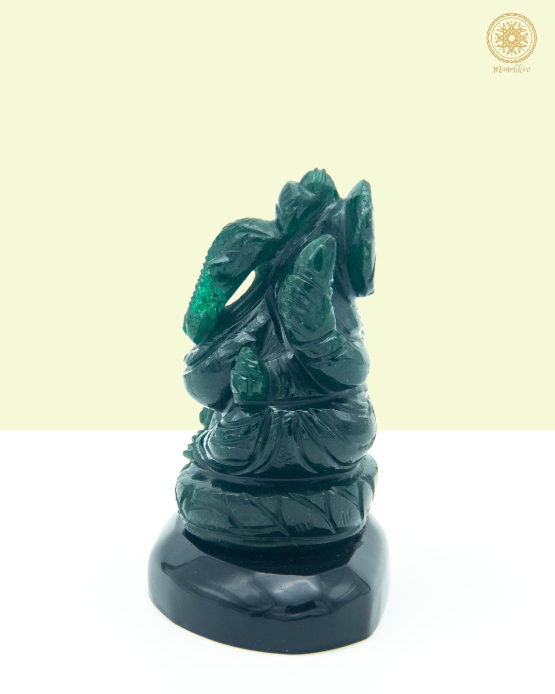 Hand Carved Green Aventurine Lord Ganesha Idol | Decorative Sculpture