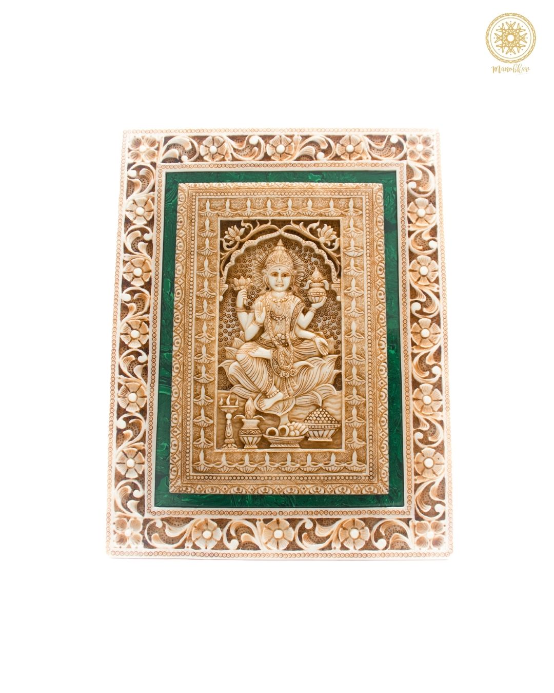 Hand Carved Goddess Lakshmi Wall Hanging Frame for Home Decor