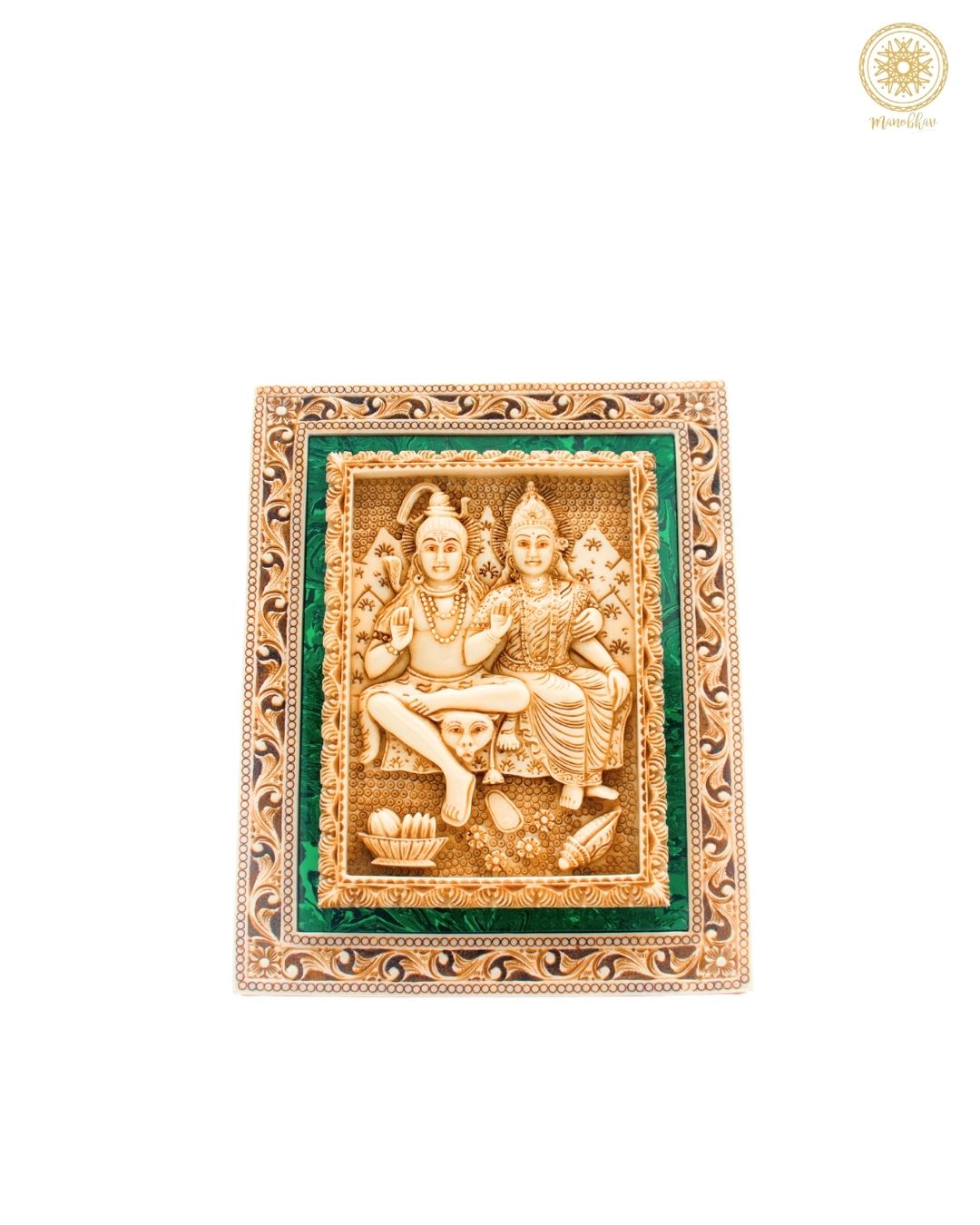 Shiva Parvati Home Decor Wall Hanging Frame | Wall Art for Prayer Room & Gallery
