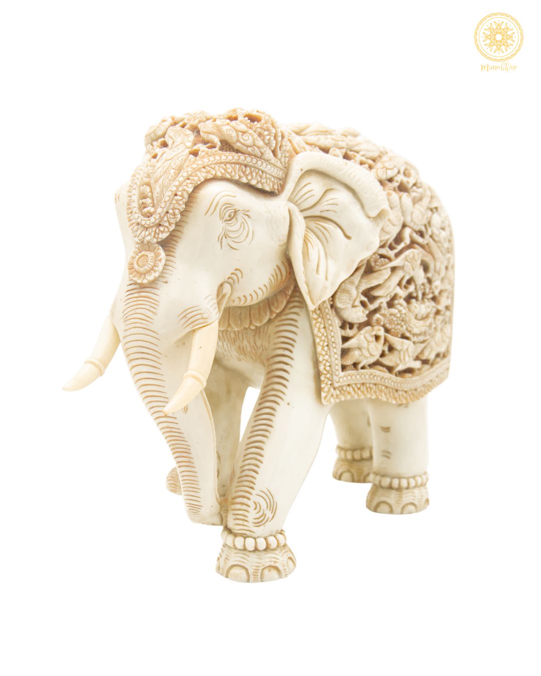 Handcrafted Resin Elephant Statue | Decorative Sculpture Showpiece