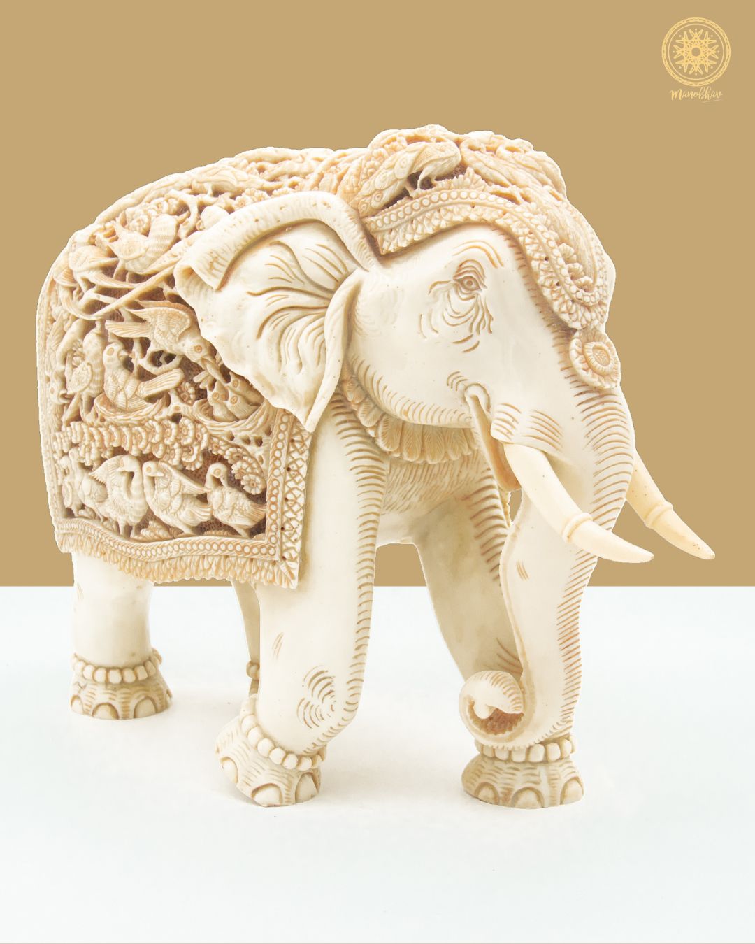 Handcrafted Resin Elephant Statue | Decorative Sculpture Showpiece