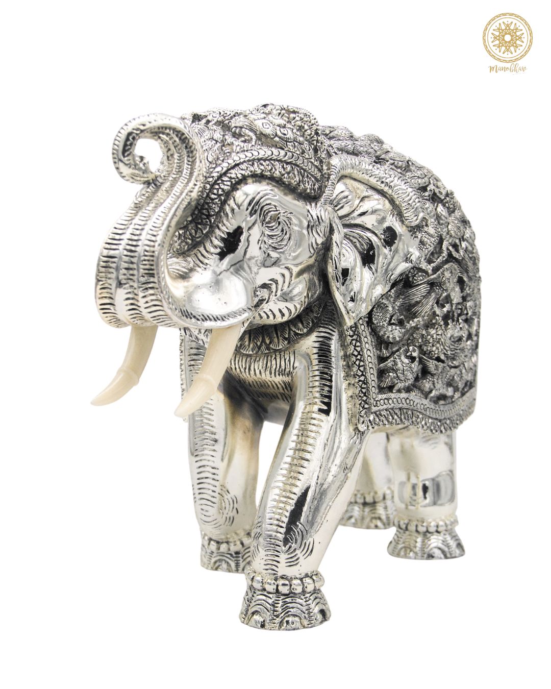 Handmade Silver Plated Elephant Showpiece Figurine | Perfect for Antique Home Decor Lovers