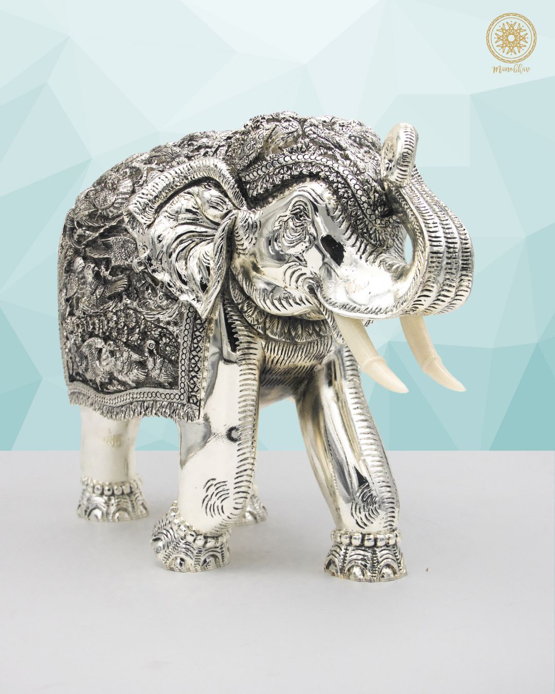 Handmade Silver Plated Elephant Showpiece Figurine | Perfect for Antique Home Decor Lovers