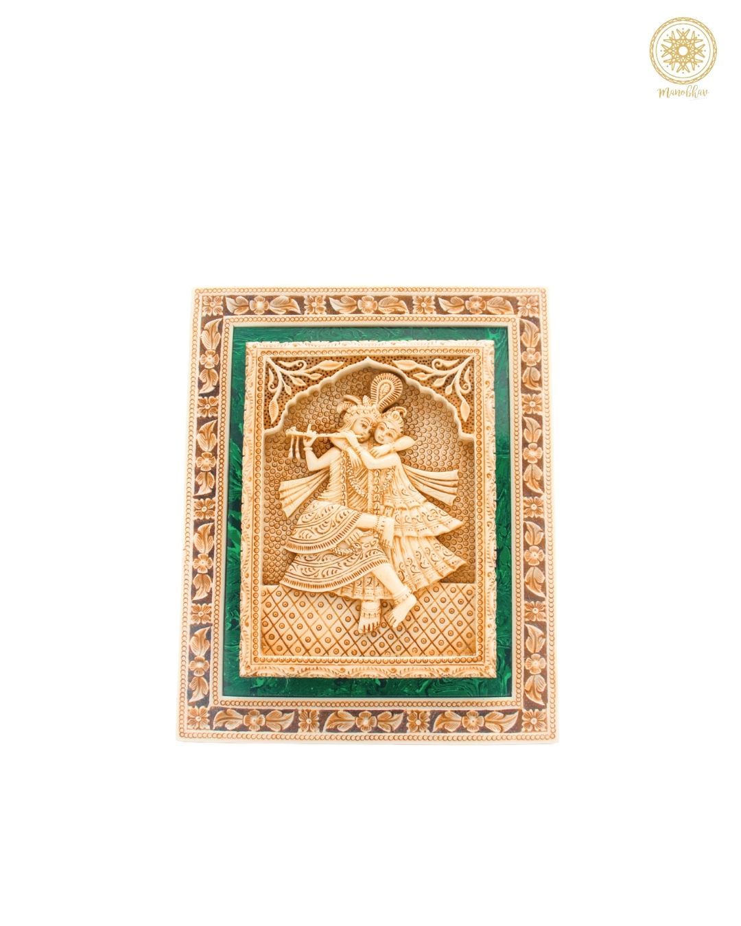 Hand Carved Radha Krishna Wall Hanging Frame | Unique Wall Art for Home Decor