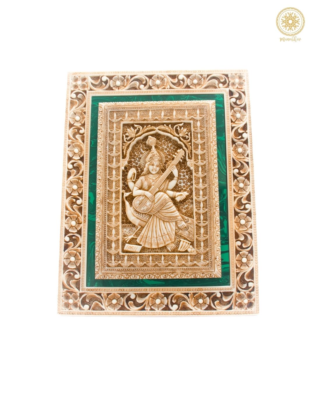 Exquisite Sarasvati Ji Wall Hanging Frame Art Decor for Home & Office