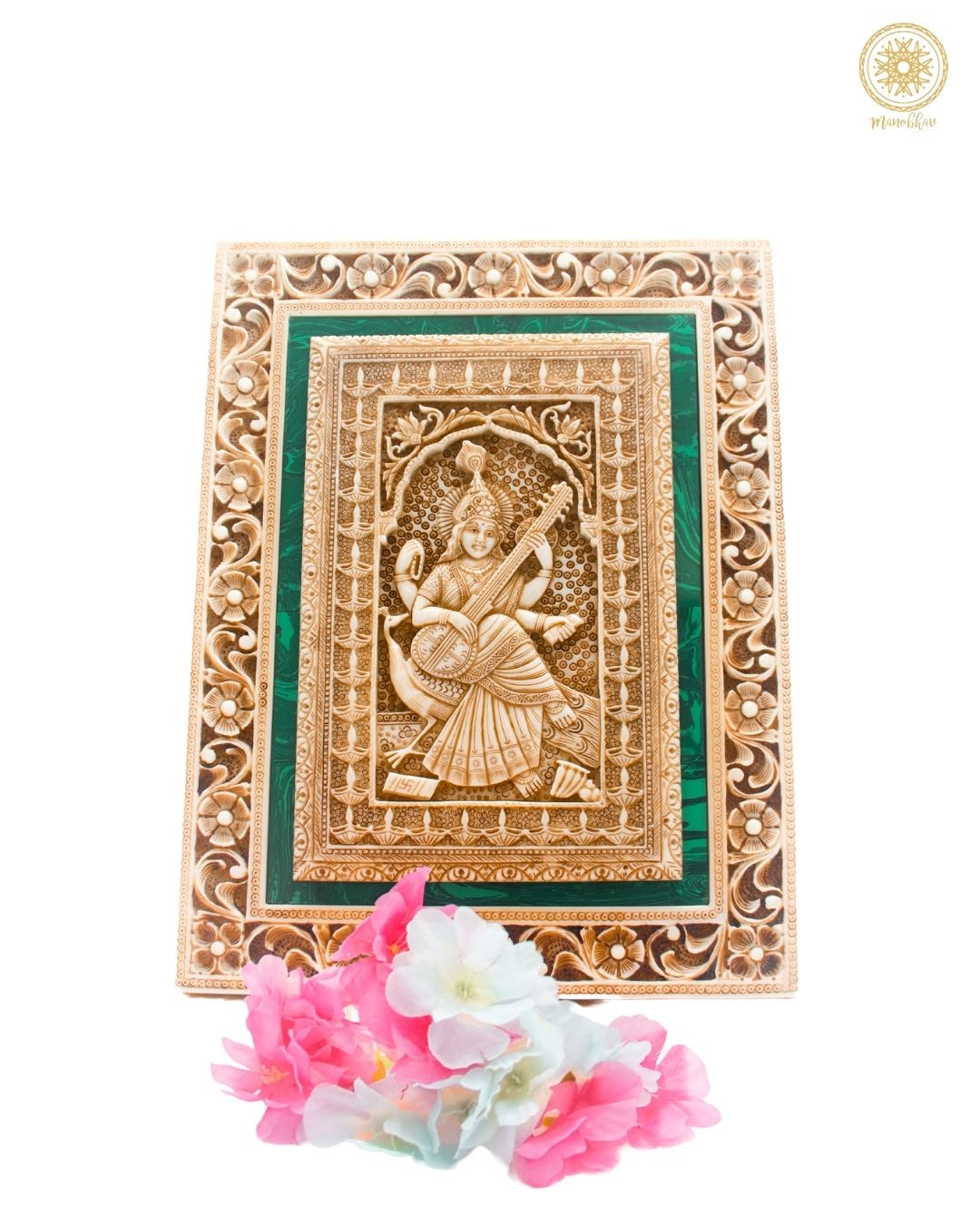 Exquisite Sarasvati Ji Wall Hanging Frame Art Decor for Home & Office
