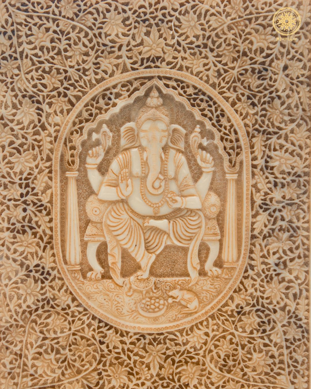 Hand-Carved Lord Ganesha Wall Decor  | Hindu God Sculpture | Ganesha Wall Art