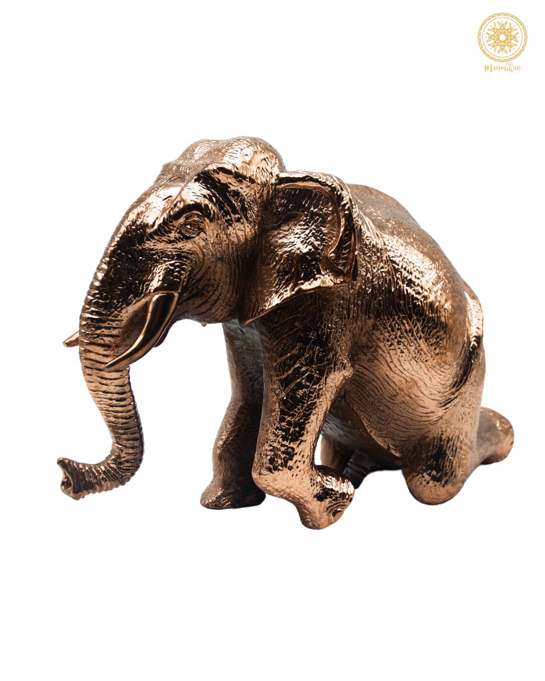 Rose Gold Elephant Showpiece | Handcrafted Table Decor
