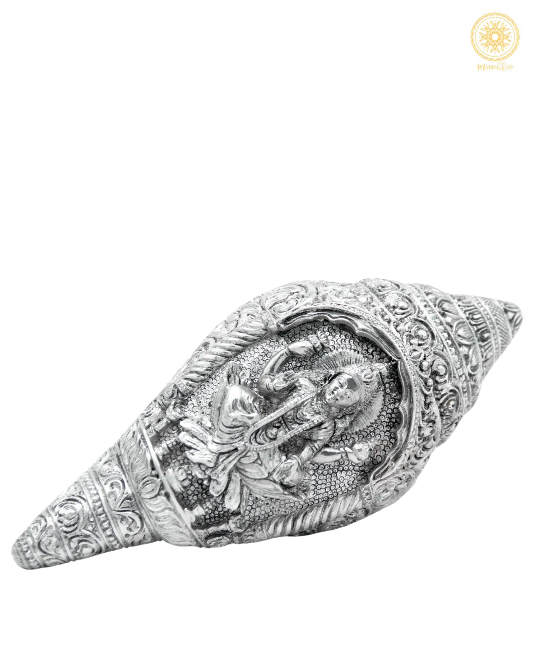 Handcrafted Silver plated Laxmi Conch Shell | Shankh