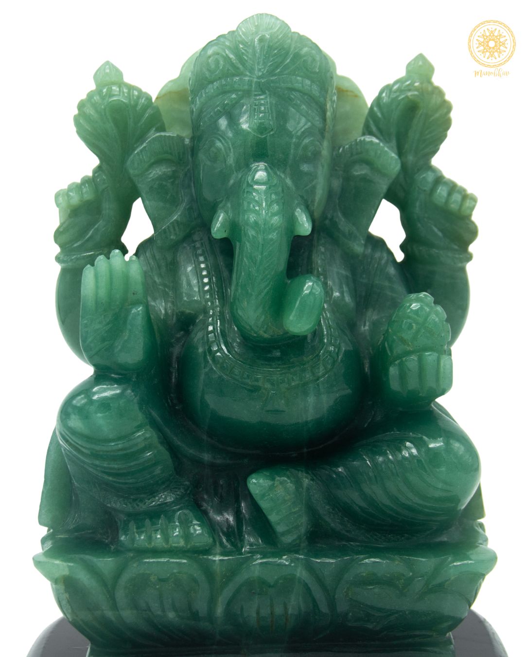 Handcrafted Green Aventurine Lord Ganesha Idol | Gemstone Statue