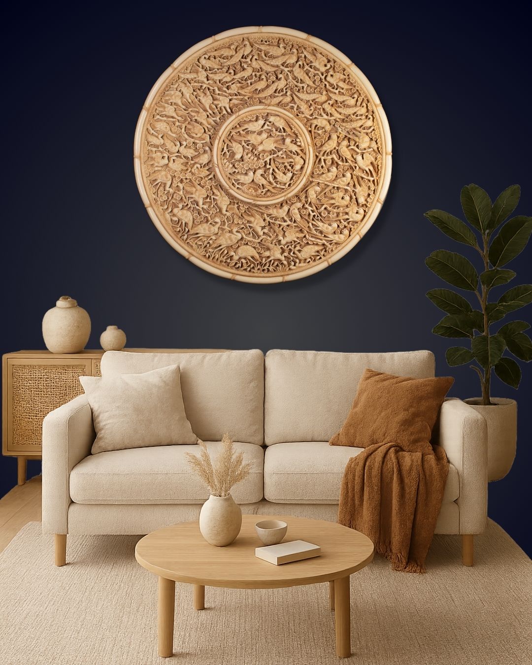 30" Large Resin Bird Wall Hanging Frame | Nature-Inspired Wall Art