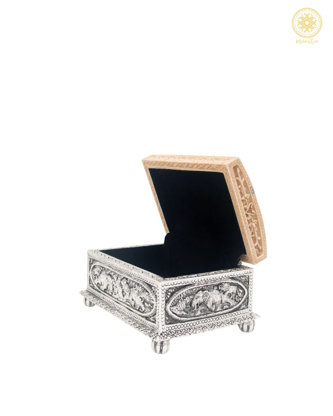 Luxurious Hand-Carved Jewelry Organizer | Vintage Storage Box for Keepsakes